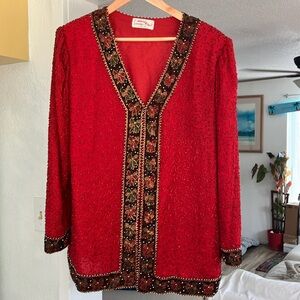 Rare find! Laurence kazar red sequence! Estimate size L